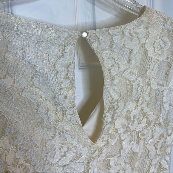 JUNE & HUDSON IVORY HI LOW SLEEVELESS LACE DRESS Size Medium - Picture 7 of 14